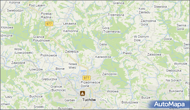 mapa Karwodrza, Karwodrza na mapie Targeo