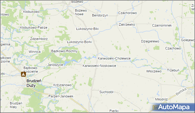 mapa Karwosieki-Cholewice, Karwosieki-Cholewice na mapie Targeo