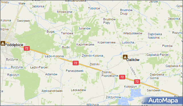 mapa Kazimierzów gmina Dalików, Kazimierzów gmina Dalików na mapie Targeo