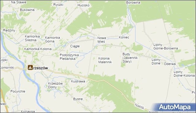 mapa Kolonia Malennik, Kolonia Malennik na mapie Targeo