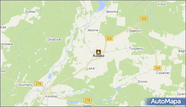 mapa Kolsko, Kolsko na mapie Targeo