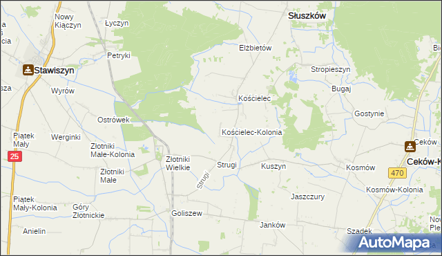 mapa Kościelec-Kolonia, Kościelec-Kolonia na mapie Targeo