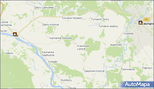 mapa Kramkowo Lipskie, Kramkowo Lipskie na mapie Targeo