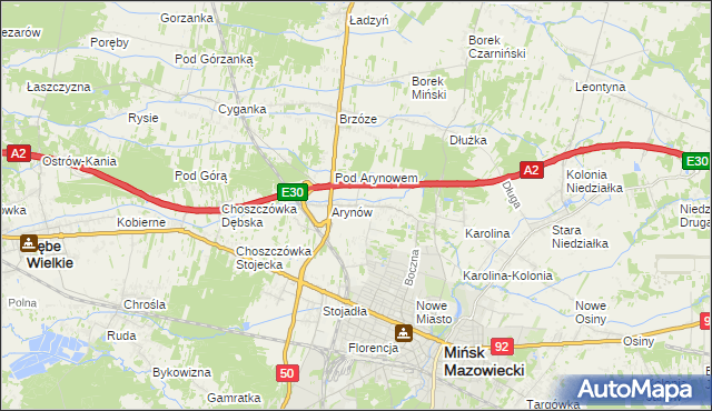 mapa Królewiec gmina Mińsk Mazowiecki, Królewiec gmina Mińsk Mazowiecki na mapie Targeo