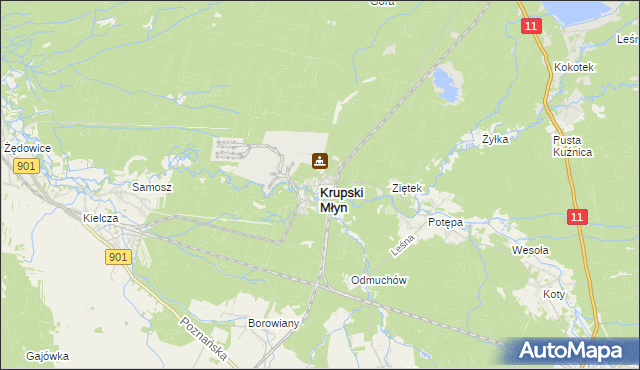 mapa Krupski Młyn, Krupski Młyn na mapie Targeo