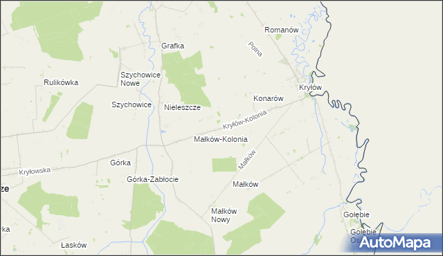 mapa Kryłów-Kolonia, Kryłów-Kolonia na mapie Targeo
