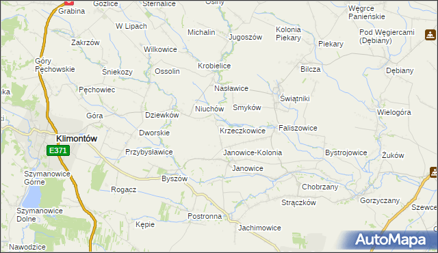 mapa Krzeczkowice, Krzeczkowice na mapie Targeo