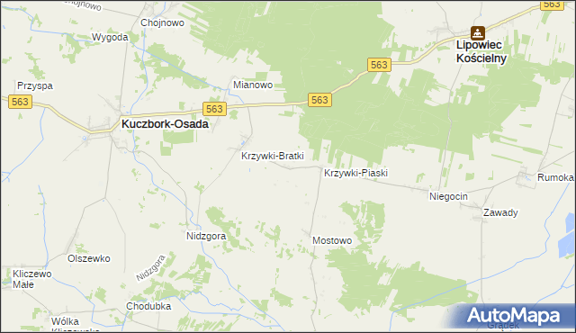 mapa Krzywki-Bośki, Krzywki-Bośki na mapie Targeo