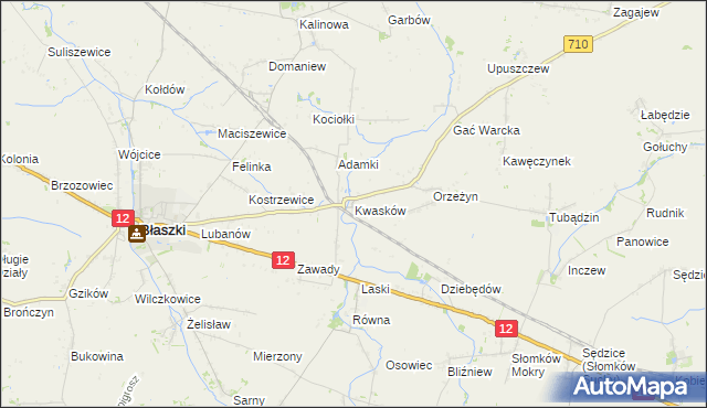 mapa Kwasków, Kwasków na mapie Targeo