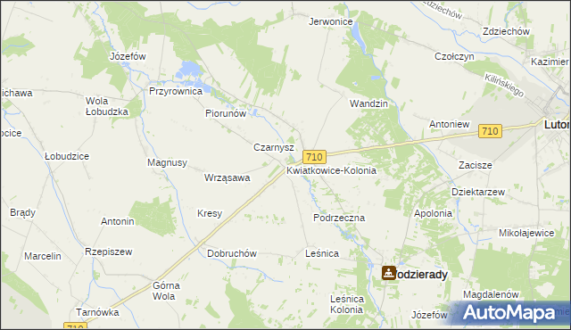 mapa Kwiatkowice-Kolonia, Kwiatkowice-Kolonia na mapie Targeo