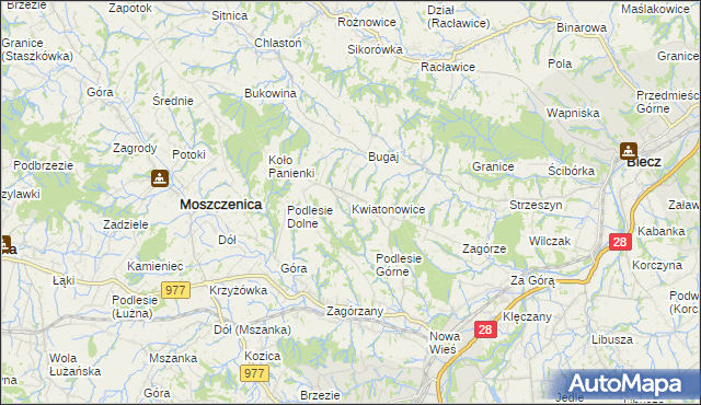 mapa Kwiatonowice, Kwiatonowice na mapie Targeo