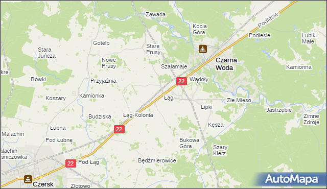 mapa Łąg, Łąg na mapie Targeo