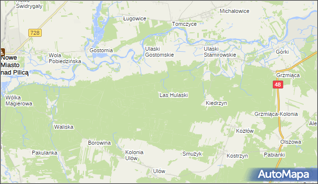 mapa Las Hulaski, Las Hulaski na mapie Targeo