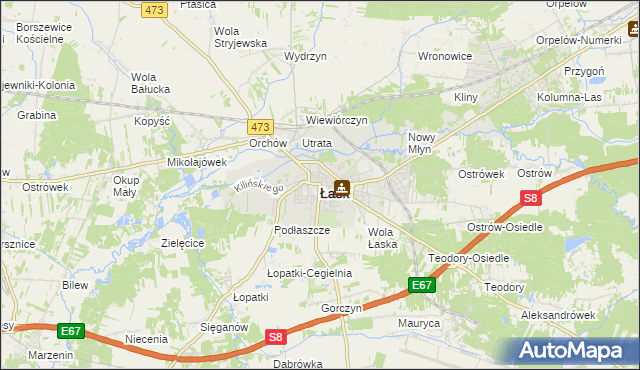 mapa Łask, Łask na mapie Targeo