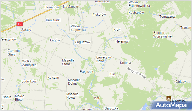 mapa Ławeczko Nowe, Ławeczko Nowe na mapie Targeo