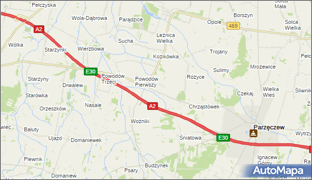 mapa Łążki, Łążki na mapie Targeo