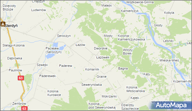 mapa Łazówek, Łazówek na mapie Targeo