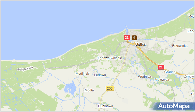 mapa Lędowo-Osiedle, Lędowo-Osiedle na mapie Targeo