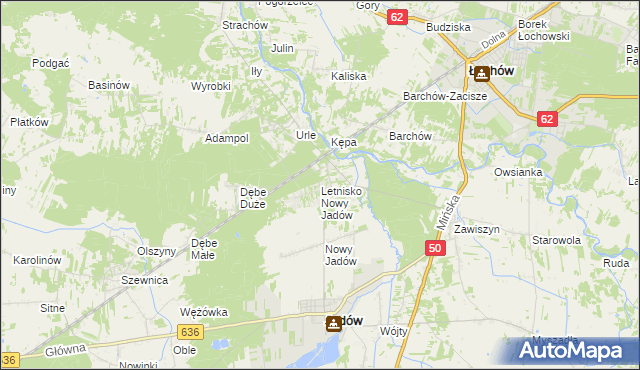 mapa Letnisko Nowy Jadów, Letnisko Nowy Jadów na mapie Targeo