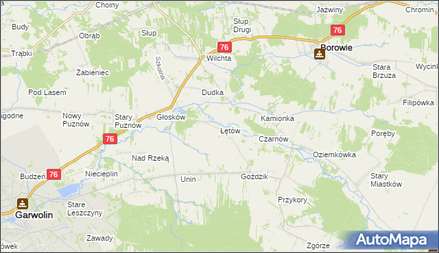 mapa Łętów, Łętów na mapie Targeo