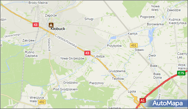 mapa Libidza, Libidza na mapie Targeo