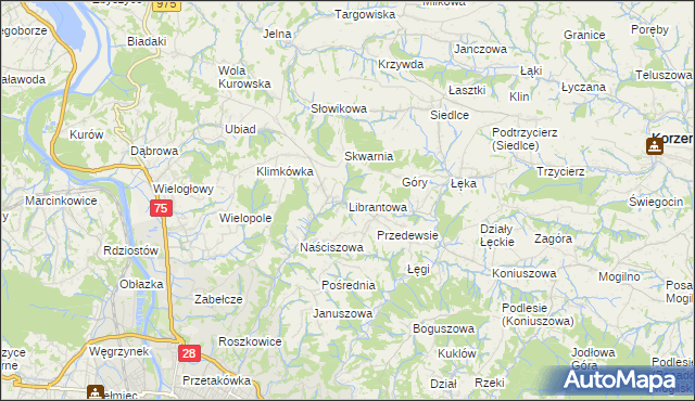 mapa Librantowa, Librantowa na mapie Targeo