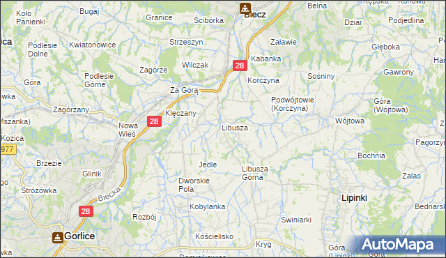 mapa Libusza, Libusza na mapie Targeo