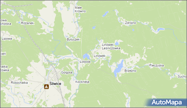 mapa Linówek gmina Śliwice, Linówek gmina Śliwice na mapie Targeo