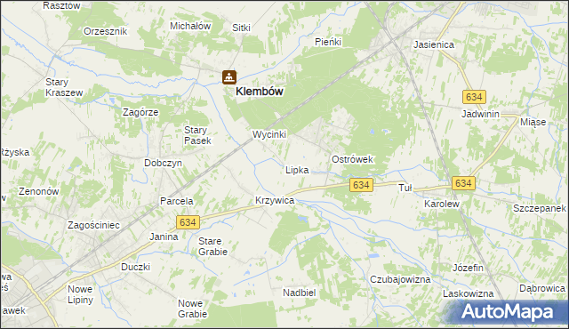 mapa Lipka gmina Klembów, Lipka gmina Klembów na mapie Targeo