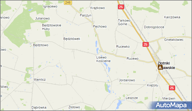 mapa Lisewo Kościelne, Lisewo Kościelne na mapie Targeo