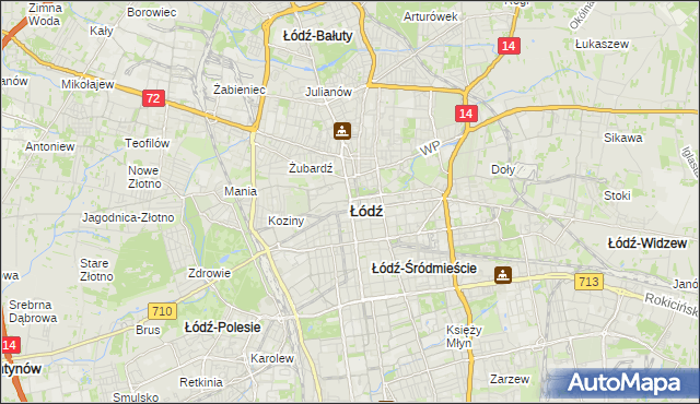 mapa Łodzi, Łódź na mapie Targeo