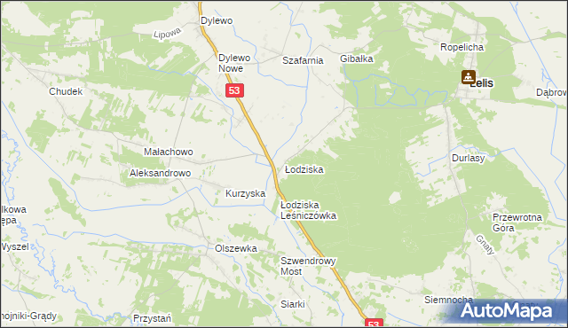 mapa Łodziska, Łodziska na mapie Targeo