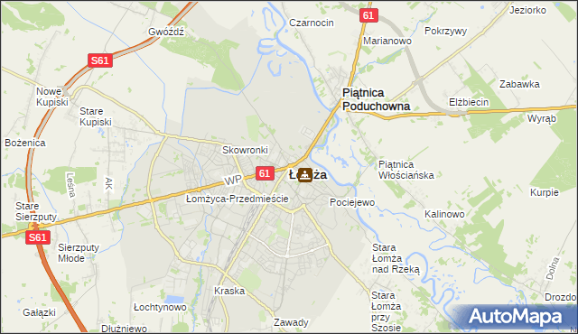 mapa Łomży, Łomża na mapie Targeo