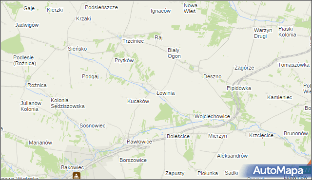 mapa Łowinia, Łowinia na mapie Targeo