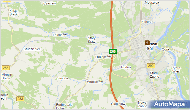 mapa Lubieszów gmina Nowa Sól, Lubieszów gmina Nowa Sól na mapie Targeo