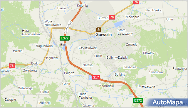 mapa Lucin gmina Garwolin, Lucin gmina Garwolin na mapie Targeo