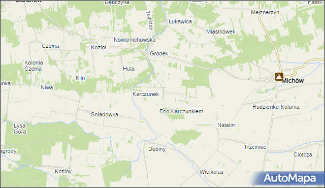 mapa Łukawka gmina Baranów, Łukawka gmina Baranów na mapie Targeo