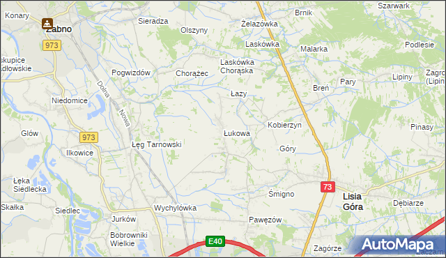 mapa Łukowa gmina Lisia Góra, Łukowa gmina Lisia Góra na mapie Targeo