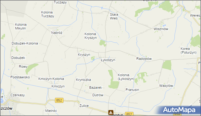 mapa Łykoszyn, Łykoszyn na mapie Targeo