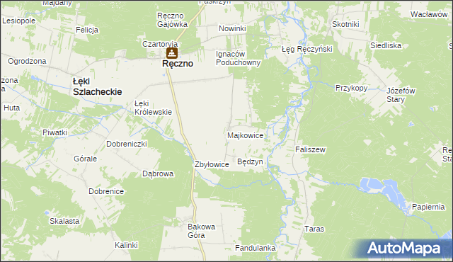 mapa Majkowice gmina Ręczno, Majkowice gmina Ręczno na mapie Targeo