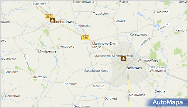 mapa Małachowo-Szemborowice, Małachowo-Szemborowice na mapie Targeo