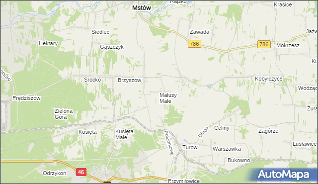 mapa Małusy Małe, Małusy Małe na mapie Targeo