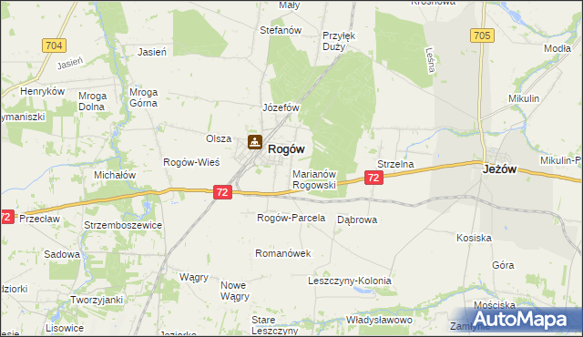 mapa Marianów Rogowski, Marianów Rogowski na mapie Targeo