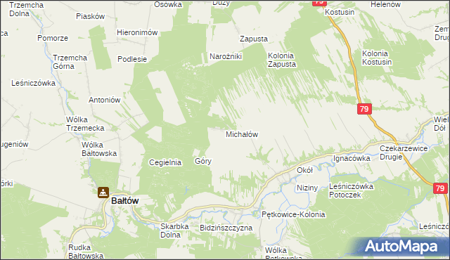 mapa Michałów gmina Bałtów, Michałów gmina Bałtów na mapie Targeo