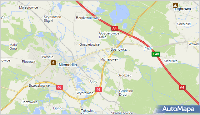 mapa Michałówek gmina Niemodlin, Michałówek gmina Niemodlin na mapie Targeo