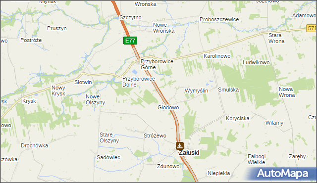 mapa Michałówek gmina Załuski, Michałówek gmina Załuski na mapie Targeo