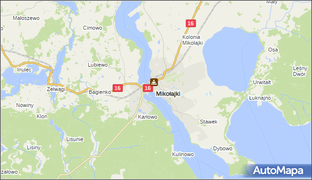 mapa Mikołajki powiat mrągowski, Mikołajki powiat mrągowski na mapie Targeo