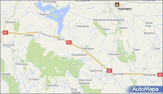 mapa Młodasko, Młodasko na mapie Targeo