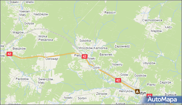 mapa Mroczków, Mroczków na mapie Targeo
