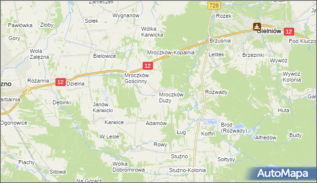 mapa Mroczków Duży, Mroczków Duży na mapie Targeo